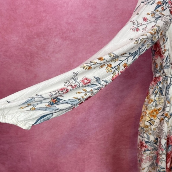 133. Billabong Floral Long Sleeve Mini Dress XS - Picture 6 of 7